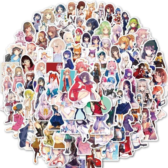 Stickers Vinyl Waterproof for Teens Adults,Kawaii Anime GirlCute Sexy Hot Girl - Picture 1 of 7